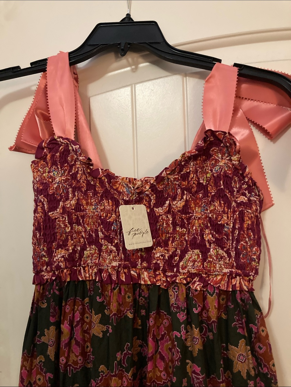 Free People Bluebell Maxi Dress Pink and Burgundy Floral in Colorway magenta Com - Picture 4 of 15